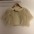 FAUX FUR VEST - CREAM/PINK TINT